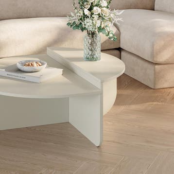 Salontafel Tondesdaslo 90x90x35 cm havermout [en.casa], Verzenden, Nieuw