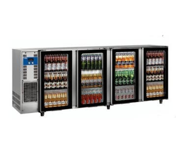 RVS Barkoelkast | 4 Glazen Deuren | 783Liter | 267.5x56.5..., Verzenden, Nieuw in verpakking