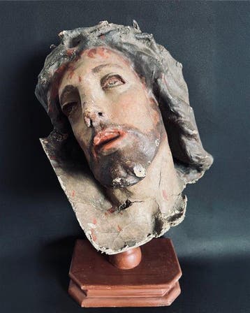 sculptuur, Christ en souffrance XVIIIè - 58 cm -