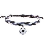 Armband voetbal met gelukskralen, Overige materialen, Verzenden, Zwart, Nieuw