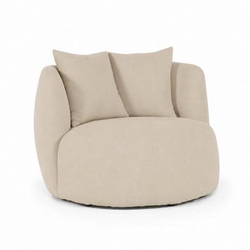 Fauteuil Louis met kussen - Beige Spark - 95804 - fauteui..., Nieuw, Stof