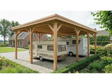 Veiling - Vrijstaande camper-/caravanoverkapping 660x960x395, Tuin en Terras, Overkappingen, Nieuw