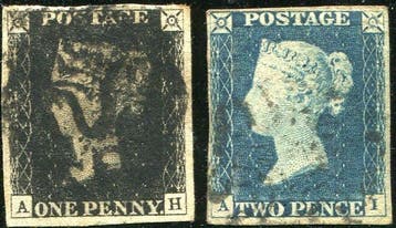 Groot-Brittannië 1840 - Koningin Victoria, Eerste Uitgifte,, Gestempeld
