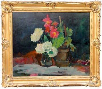 Franse school (XX) - Post-Impressionism still life with