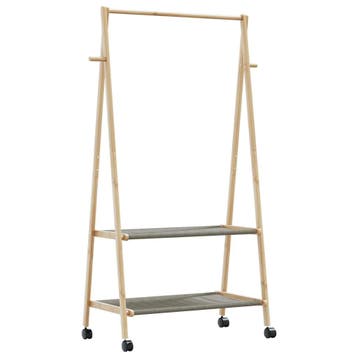 vidaXL Kledingrek met schappen en wielen 96x45,5x155,5 cm, Verzenden, Nieuw