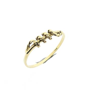 Gouden ring verwoven in touw, Gebruikt, Ophalen of Verzenden, 17 tot 18, Dame