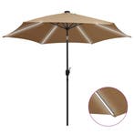 vidaXL Parasol met LED-verlichting en aluminium paal 300 cm, Verzenden, Nieuw, 3 tot 4 meter