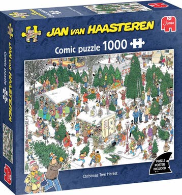 Jan van Haasteren - Christmas Tree Market Puzzel (1000, Hobby en Vrije tijd, Verzenden, Nieuw