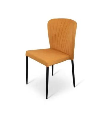 Stapelstoel Brooklyn metalen frame zitting velours Okergeel, Verzenden, Nieuw
