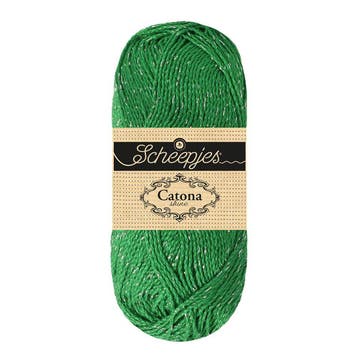 Scheepjes Catona Shine - 515 Emerald - Silver - Katoengare, Ophalen of Verzenden, Nieuw