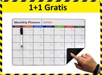Lowander Familieplanner - Maandplanner Whiteboard  1+1, Verzenden, Nieuw