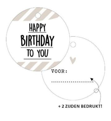 3x cadeaulabel Happy BIRTHDAY to you (Per 3 stuks), Ophalen of Verzenden, Nieuw