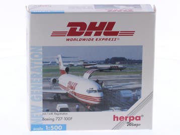 Schaal 1:500 Herpa 512978 Boeing 727-100F DHL Reg. OO-DHM..., Ophalen of Verzenden, Zo goed als nieuw