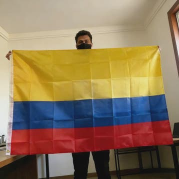 Colombiaanse Vlag 150x90cm - Duurzaam Polyester, Dubbel Gest, Verzenden, Nieuw