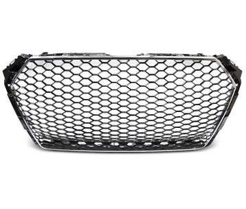 Grill Audi A4 B9 2015-2019 RS4 Look Glans Zwart/Chroom, Ophalen of Verzenden, Nieuw