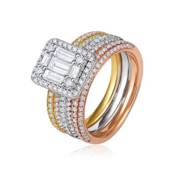 Ring - 18 karaat Roségoud, Geel goud, Witgoud - 1.94ct. tw., Nieuw