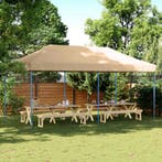 vidaXL Partytent Beige 292 x 580 x 315 cm Oxford Stof, Tuin en Terras, Partytenten, Verzenden, Nieuw, Partytent