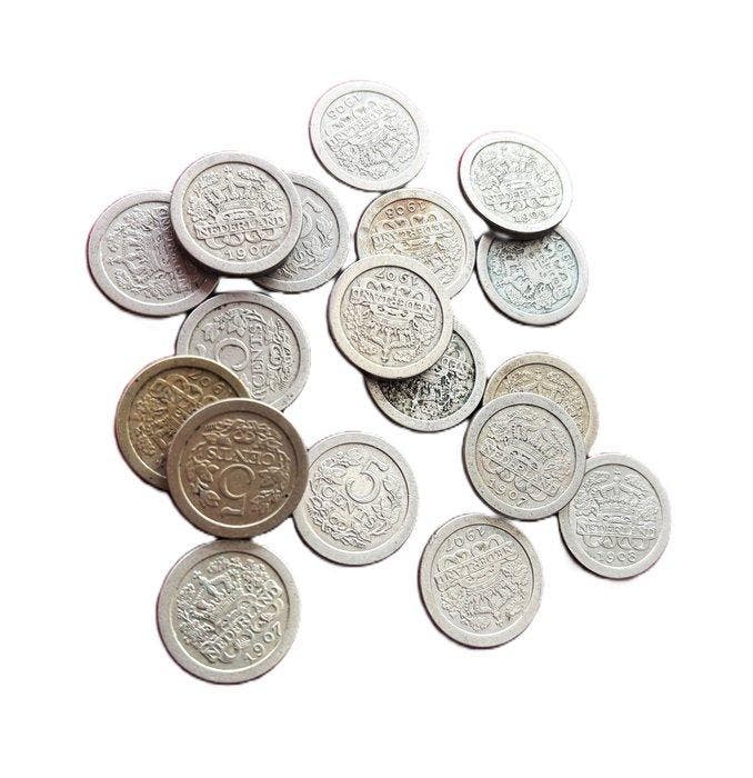 Nederland. Wilhelmina. 5 Cents - Ronde Stuivers - Lot (18, Postzegels en Munten, Munten | Nederland