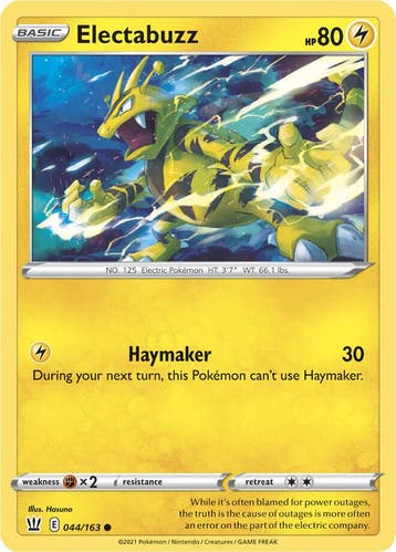 Electabuzz 044/163 Battle Styles, Ophalen of Verzenden, Nieuw, Losse kaart, Foil