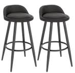Set van 2 Barkrukken – Fluweel met Voetsteun, Modern Design, Huis en Inrichting, Barkrukken, Verzenden, Nieuw