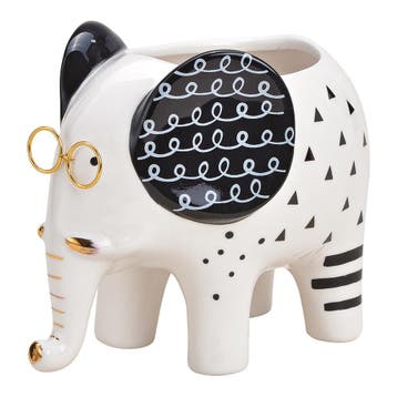 Bloempot olifant van keramiek wit (B/H/D) 16x13x11 cm, Verzenden, Nieuw