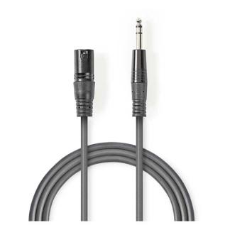XLR naar jack 6.35 mm kabel | M  M | Nedis | 5 meter, Audio, Tv en Foto, Audiokabels en Televisiekabels, Nieuw, Verzenden