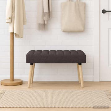 vidaXL Kanaal-geplooide bank Donkerbruin 80 x 40 x 46 cm, Huis en Inrichting, Verzenden, Nieuw, Stof