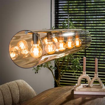 *WOONWINKEL* Glazen Buis Hanglamp Amberglas, Verzenden, Nieuw