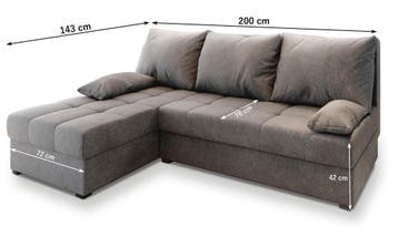 *ACTIE* Slaapbank/Hoekbank met opbergruimte Rio Zwart €399,-, Huis en Inrichting, Banken | Bankstellen, Hoekbank, 75 tot 100 cm