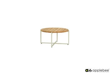 Apple Bee Condor loungetafel oyster met rond teak blad Ø 74, Tuin en Terras, Tuinsets en Loungesets, Ophalen of Verzenden, Nieuw