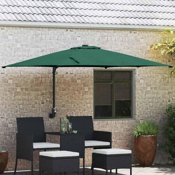 vidaXL Tuinparasol Groen 248,5 x 247,5 x 160 cm Polyester en, Verzenden, Nieuw, 2 tot 3 meter