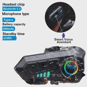 Motorhelm Bluetooth Headset V5.3 - Draadloos Bellen, Muziek, Verzenden, Nieuw