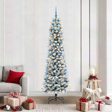 vidaXL Kunstkerstboom Wit 210 cm PVC en Metaal en Plastic, Verzenden, Nieuw