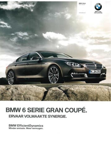 2013 BMW 6 SERIE GRAN COUPÉ BROCHURE NEDERLANDS, Nieuw, BMW, Author