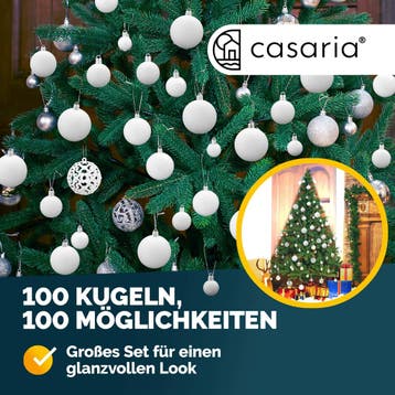 Kerstballen Wit 100-delig (Kerst artikelen, Interieur), Diversen, Kerst, Verzenden, Nieuw