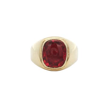 Gouden vintage zegelring met robijn 14 kt, Ophalen of Verzenden, Nieuw