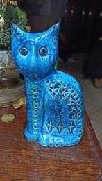 Bitossi - Beeldje - Gatto Rimini Blu - Majolica
