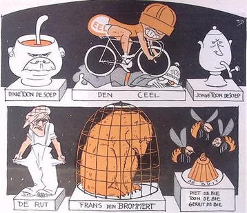 Spotprent over de Bende van Oss (lijst optie, Lithos), Antiek en Kunst, Verzenden