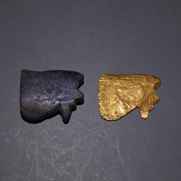 Oud-Egyptisch Goud, lapis lazuli Mummy Eye Horus Wedjat