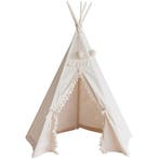 Boho tipi tent met kwastjes in ecru – gezellige speeltent., Ophalen of Verzenden, Nieuw