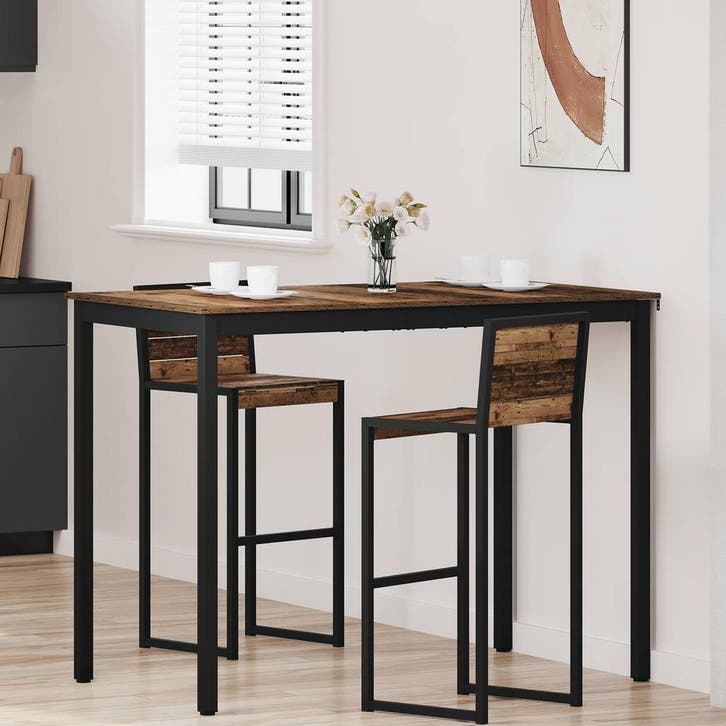 vidaXL Staande Bartafel Bewerkt hout, Huis en Inrichting, Tafels | Eettafels, Nieuw, Verzenden