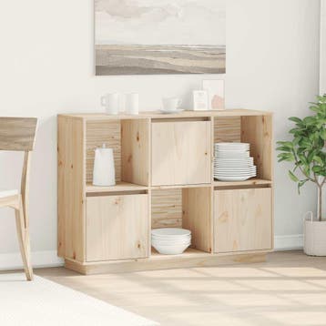 vidaXL Dressoir 110,5x35x80 cm massief grenenhout, Huis en Inrichting, Kasten | Dressoirs, 100 tot 150 cm, Verzenden, Nieuw, Grenenhout