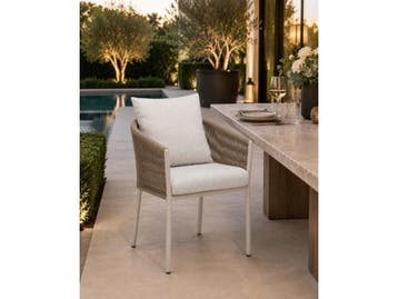 Veiling - Polei outdoor stoel set van 8 - Creme, Tuin en Terras, Tuinsets en Loungesets, Nieuw