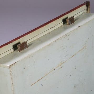 Geldkist of strongbox Engeland ca 1875 IJzer gehout in bloem, Ophalen of Verzenden