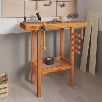 vidaXL Werkbank met bankschroeven 92x48x83 cm massief, Verzenden, Nieuw