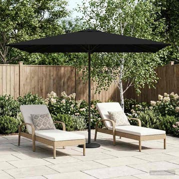 vidaXL Tuinparasol 200 x 300 cm Polyester Rechthoekig Zwart, Verzenden, Nieuw, 1 tot 2 meter