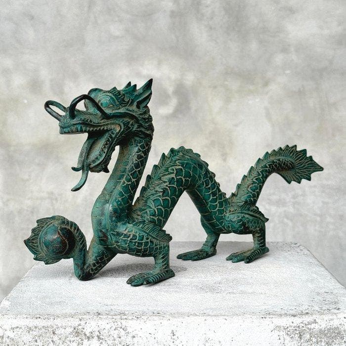 sculptuur, NO RESERVE PRICE - Chinese Dragon Sculpture - 12, Antiek en Kunst, Kunst | Designobjecten