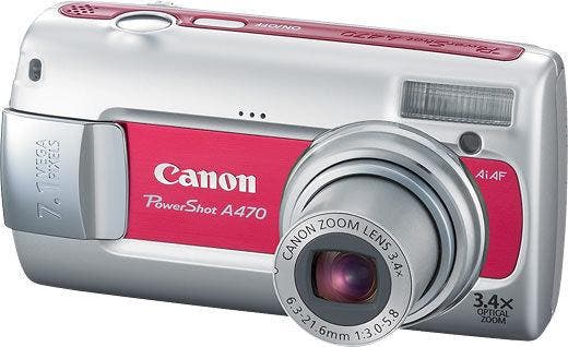 Canon PowerShot A470 Digitale Compact Camera - Rood, Audio, Tv en Foto, Fotocamera's Digitaal, Zo goed als nieuw, Verzenden