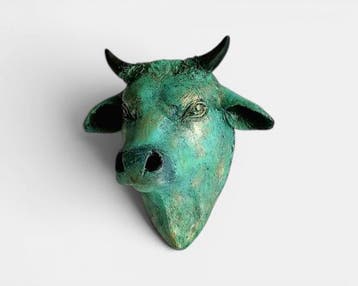 Vanessa Bonino - sculptuur, Bull - bronze effect - 21 cm -, Antiek en Kunst