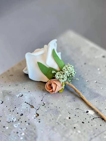 Corsage Roos Cremeroze, cava, creme CEM 1-1-1 Maatwerk, Ophalen of Verzenden, Nieuw